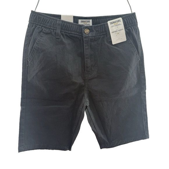 Levi Strauss Signature Boys Black Uniform Shorts Size Large 9" Inseam W/tag READ - Picture 1 of 11